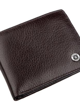 Кожаный мужской бумажник на магните boston 18829 коричневый1 фото