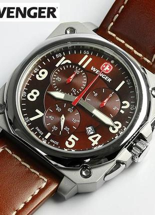 Прекрасный подарочный набор часы и нож wenger 77014 коричневый4 фото
