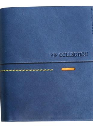 Чоловічий гаманець шкіряний vip collection 45rs beverly hills синій