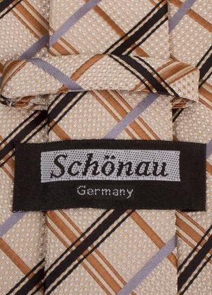 Традиционный мужской широкий галстук schonau & houcken (шенау & хойкен) fareps-90 бежевый3 фото
