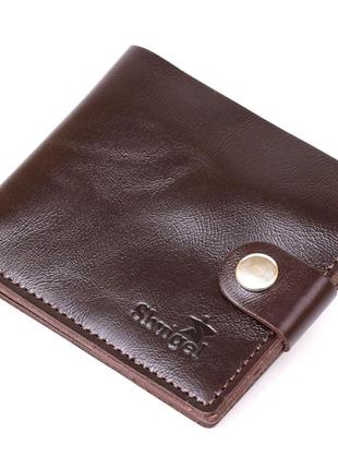 Кожаное мужское портмоне shvigel 16443 коричневый1 фото