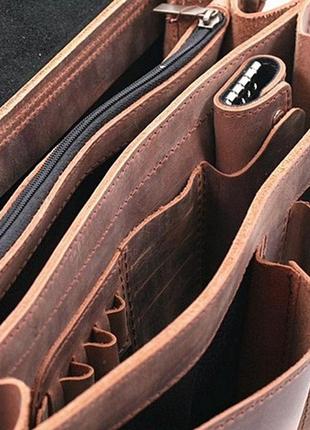 Портфель сумка кожаный manufatto, коричневый3 фото