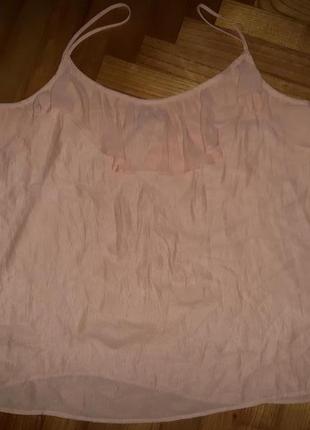 Пудрово-розовый шифоновый топ от h&m! p.-40