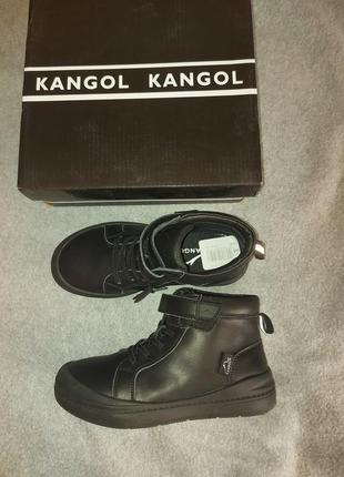 Кожаные кроссовки хайтопы kangol мальчишки1 фото