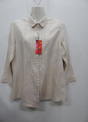 Блуза легкая фирменная женская лен  р. 48 010бж (только в указанном размере, только 1 шт)