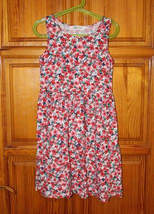 8 - 10 лет 128 - 140 см h&m прикольное натуральное летнее платье сарафан .