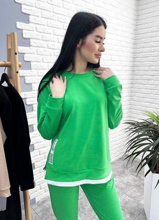 Костюм двойка из двунитки 46-48. зелёный