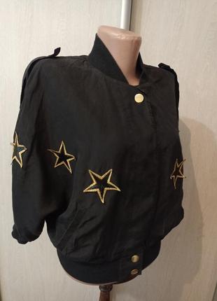 Винтажная шелковая куртка бомбер шелк harry ♥️ s швейцария
