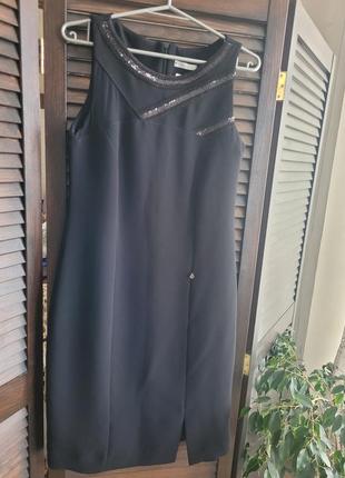 Черное платье с пайетками cannella (италия), размер м