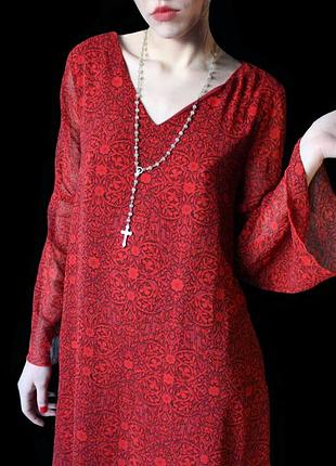 Платье с широкими, пышными рукавами в стиле 60х - 70х