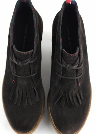 Женские коричневые демисезонные замшевые ботинки tommy hilfiger  41р. оригинал fw568160782 фото