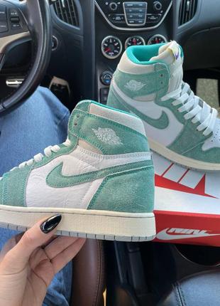 Кроссовки женские nike air jordan 1 mid turbo green3 фото