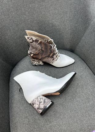 Шкіряні ботильйони черевики на підборах з натуральної шкіри кожаные ботильоны ботинки на каблуке натуральная кожа