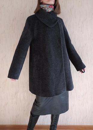 Cinzia rocca icons люксовое пальто из шерсти и альпаки с воротником альпака люкс5 фото