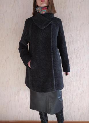 Cinzia rocca icons люксовое пальто из шерсти и альпаки с воротником альпака люкс9 фото