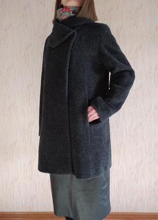 Cinzia rocca icons люксовое пальто из шерсти и альпаки с воротником альпака люкс6 фото