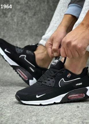 Nike air max 90 cordura черно/белые с красной капсулой воздушной балон