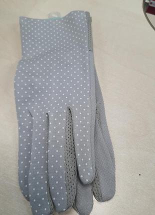 Перчатки трикотажные тоненькие серые2 фото