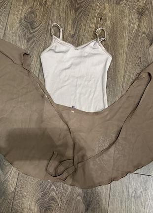 Купальник для танців бежевий, balletera, зріст 116