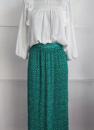 Плиссированная юбка-миди zara с цветочным принтом3 фото