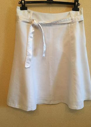 Біла спідниця 100% льон zero