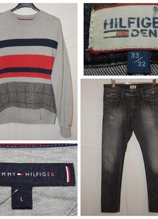 Комплект от tommy hilfiger: джинсы tommy hilfiger slim stretch black jeans+свитшот tommy hilfiger2 фото