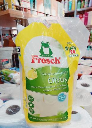 Безфосфатний гель для прання білої білизни фрош цитрус frosch citrus 1.8 л (німеччина)