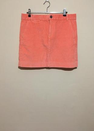 Офигенная вельветовая юбка gap cord mini skirt sunset glow1 фото