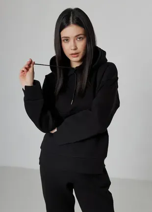 Теплый спортивный костюм для женщин на основе флиса "rich", черный