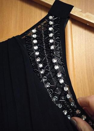 Красивое шифоновое платье в пол расшито бисером и камнями. размер 16-186 фото