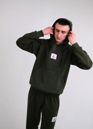 Худи хаки jordan flight fleece hoodie