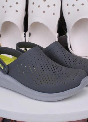 Крокс лайтрайд клог сірі с зеленим crocs literide clog grey/light green4 фото