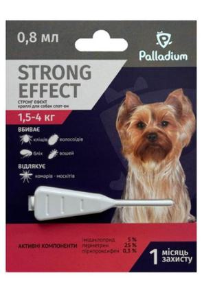 Краплі palladium (палладіум) на холку від бліх, кліщів та комарів strong effect для собак вагою 1,5-4 кг1 фото