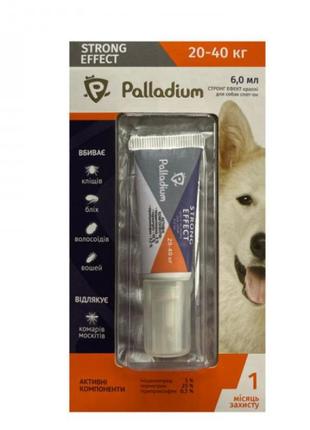 Краплі palladium (палладіум) на холку від бліх, кліщів та комарів strong effect для собак вагою 20-40 кг
