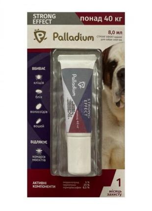 Краплі palladium (палладіум) на холку від бліх, кліщів та комарів strong effect для собак вагою понад 40 кг1 фото