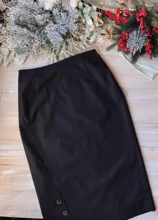 Классическая черная юбка миди h&m5 фото