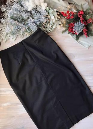 Классическая черная юбка миди h&m7 фото