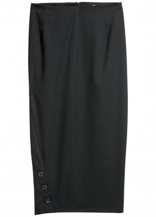 Классическая черная юбка миди h&m3 фото