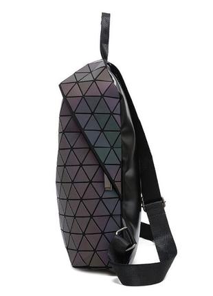 Рюкзак большой женский bao bao в треугольниках в черном цвете4 фото