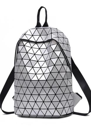 Рюкзак большой женский bao bao в треугольниках в черном цвете2 фото