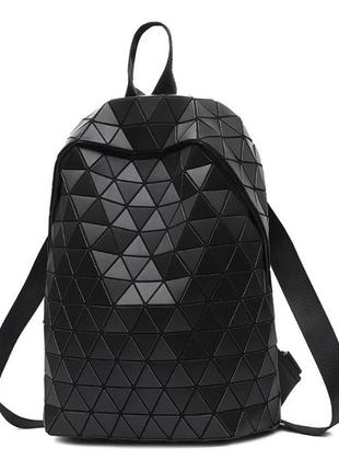 Рюкзак большой женский bao bao в треугольниках в черном цвете6 фото
