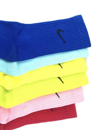 Набор женские носки nike stay cool 6 пар 36-40 color высокие цветные демисезонные носочки найк premi9 фото
