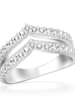 Золотое кольцо с бриллиантами 0,38 карат. белое золото1 фото