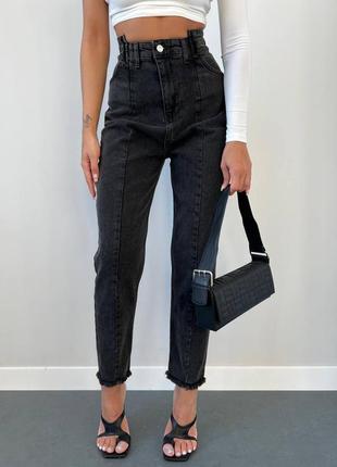 Наложенный платеж ❤ джинсы мом на высокой посадке варенки с швом