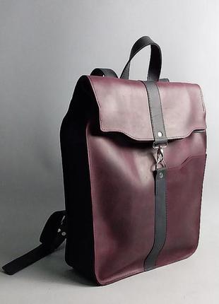 Шкіряний рюкзак, шкіряний рюкзак ролтоп, спортивний рюкзак, оригінальний шкіряний рюкзак1 фото