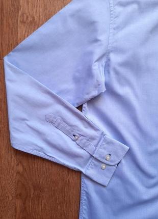 Рубашка selected homme голубая slim fit размер m, s 42 см5 фото