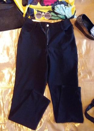 Черные брюки штаны с карманами бананы кежуал офис 48-50-521 фото