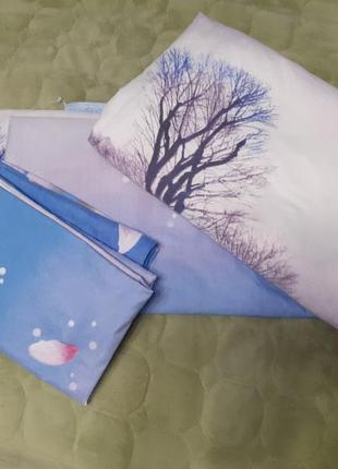 Євро набір постільної білизни,з лебедями