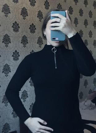 Лонг, водолазка женская черная1 фото