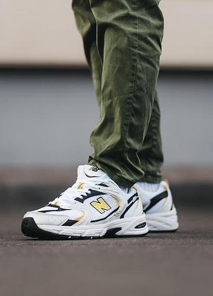 Мужские кроссовки new balance 530 white yellow